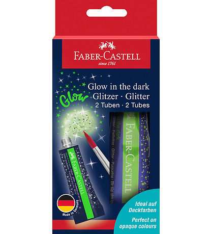 Faber-Castell Glitter Tubers - 2 pcs - Glow In The Dark
