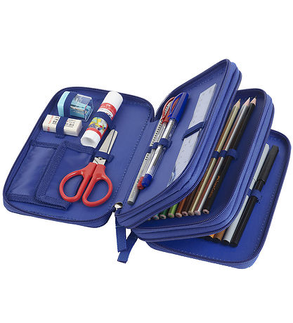 Faber-Castell Pencil Case w. Contents - Dinosaur - Blue