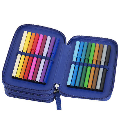 Faber-Castell Pencil Case w. Contents - Dinosaur - Blue