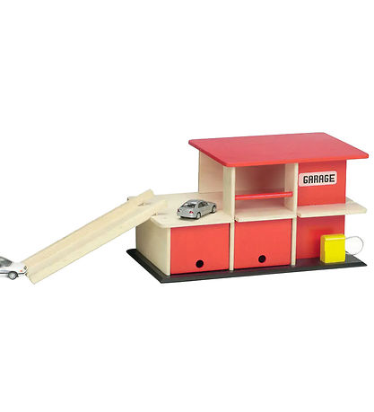 Krea Garage - Wood - 43x24 cm - Red/Natural