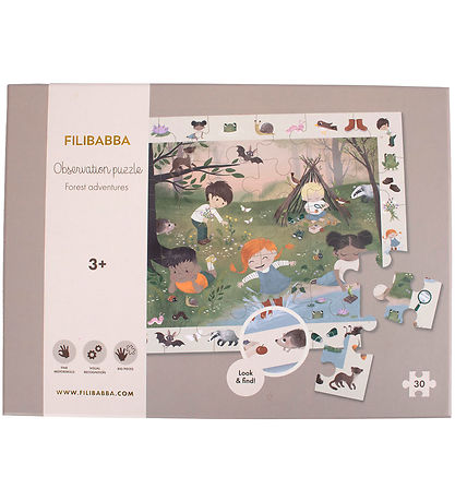 Filibabba Observation Puzzle - 30 Bricks - On Fairy Tale I Fores