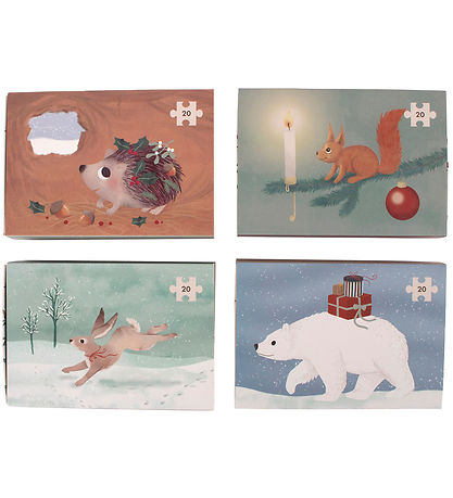 Filibabba Jigsaw Puzzle-Set - 4x20 Bricks - Wonderful Winterland