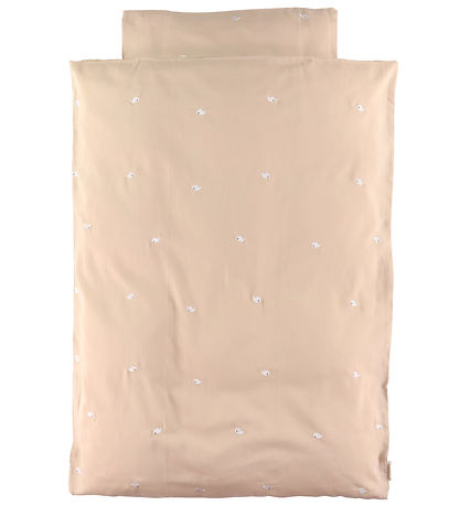 Filibabba Bedding - Baby - Warm Grey/Embroidered The Whale Chris