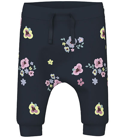 Name It Trousers - NbfVandora - Dark Sapphire/Flowers