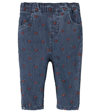 Lil' Atelier Jeans - Loose - NbfLiva - Dark Blue Denim/Heart Pac