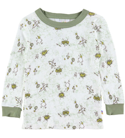 Joha Pyjama Set - 2 Parts - Bamboo - Off White w. Print