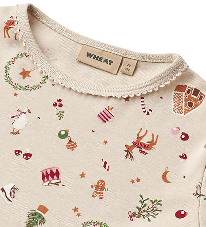 Wheat Pyjama Set - 2 Parts - Mila - Offwhite Holiday