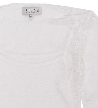 Hound Blússa - Lace - Off White M. Mynsturprjón