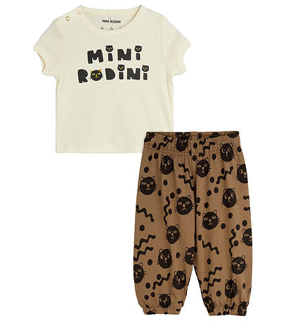 Mini Rodini Kettir Barn Sett - Offwhite