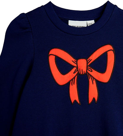 Mini Rodini Sweatkleid - Bow - Blue