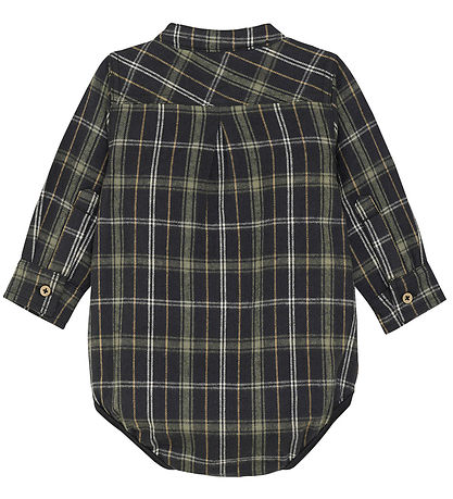 Minymo Shirt Bodysuit L/æ - Dark Navy w. Checs