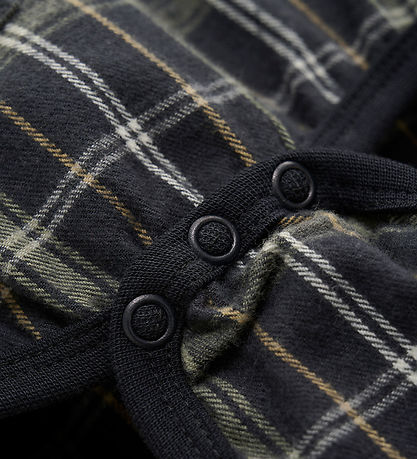 Minymo Shirt Bodysuit L/æ - Dark Navy w. Checs