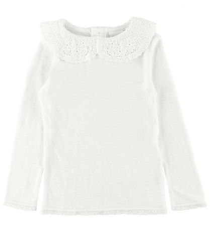 Name It Blouse - Wool - NmfWang - Snow White w. Ruffle/Pointelle