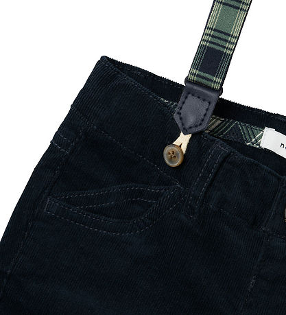 Name It Corduroy Trousers w. Suspenders - NmmRyan - Dark Sapphir