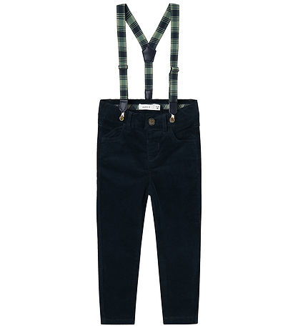 Name It Corduroy Trousers w. Suspenders - NmmRyan - Dark Sapphir
