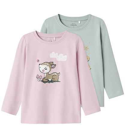Name It Bluse - 2er-Pack - NmfVix - Korsage/Grau Mist/Just Be A 