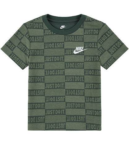 Nike Stuttermabolur - Olía Green