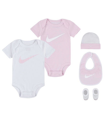 Nike Gift Box - Bodysuit k/æ/Booties/Beanie/Teething Bib - Pink
