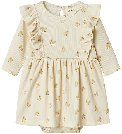 Lil' Atelier Bodysuit L/æ - NbfLavo - Turtledove/Duck