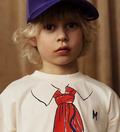 Mini Rodini Stuttermabolur - Trefill - Offwhite