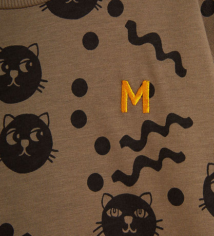 Mini Rodini Blússa - Squiggly kettir - Brown