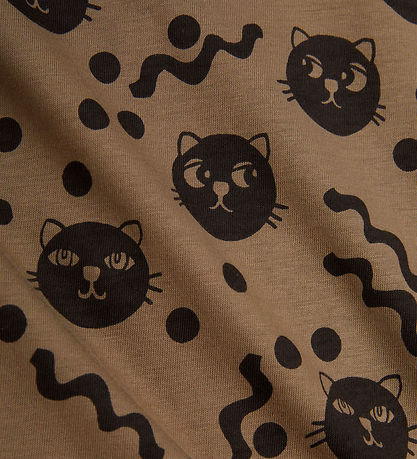Mini Rodini Joggingbroek - Kronkelige katten AOP - Brown