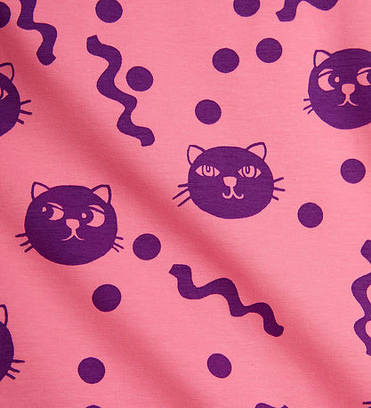 Mini Rodini Leggings - Squiggly Cats AOP - Bleikt