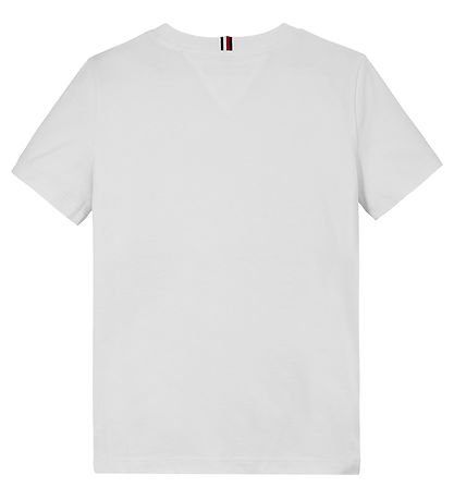 Tommy Hilfiger Stuttermabolur - Eingerð 1985 - Hvítt