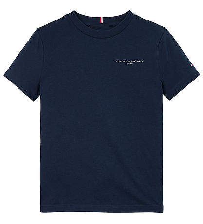 Tommy Hilfiger Stuttermabolur - Mini Líkami Lógó - Dark Nótt Dök
