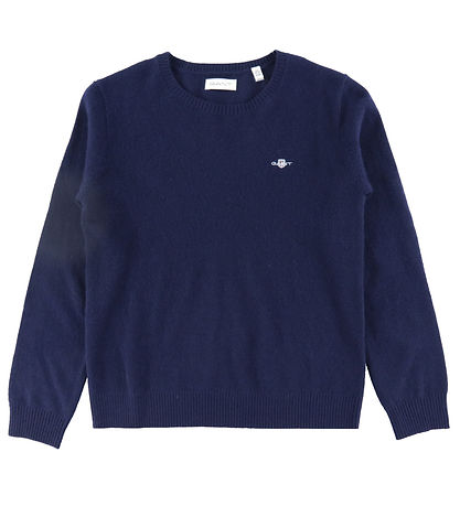 GANT Blússa - Prjónað - Ull - Shield - Evening Blue