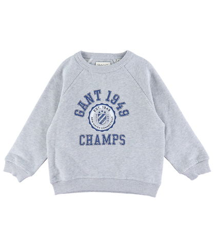 GANT Peysa - 1949 Raglan - Light Grey Melange