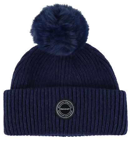 GANT Beanie - Knitted - Wool - Pom Pom - Classic+ Blue
