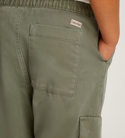 Calvin Klein Trousers - Twill Skater Cargo - Dusty Olive