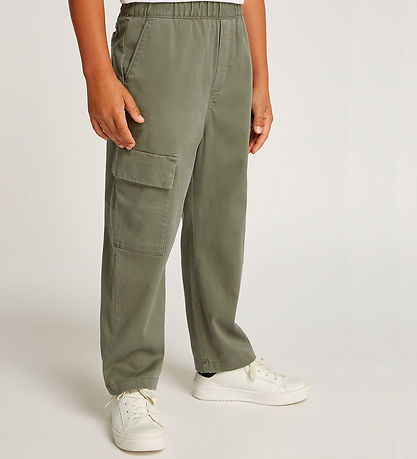 Calvin Klein Trousers - Twill Skater Cargo - Dusty Olive