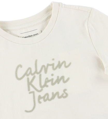 Calvin Klein Stuttermabolur - Handbið Lógó - Turtildúfa