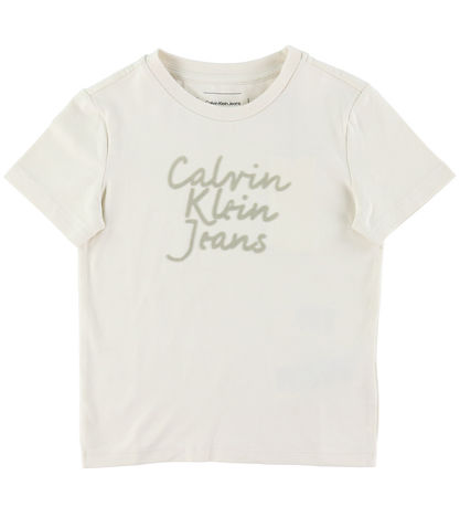 Calvin Klein Stuttermabolur - Handbið Lógó - Turtildúfa