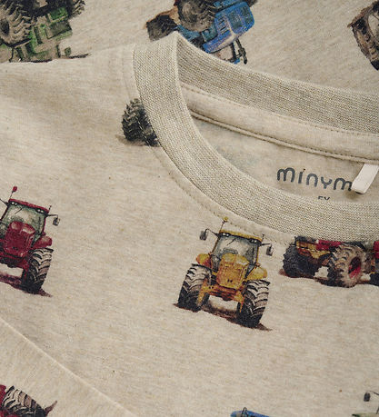 Minymo Blouse - Beige Melange w. Tractors