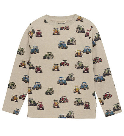 Minymo Blouse - Beige Melange w. Tractors