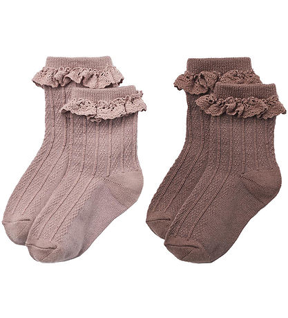 Wheat Socken - 2er-Pack - Wolle - Spitzenstrumpf - Nora - Shadow
