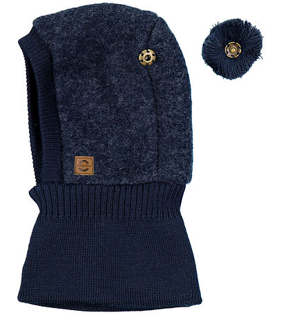 Mikk-Line Balaclava - 2-layer - Wool/Cotton - Blue Nights w. Ear