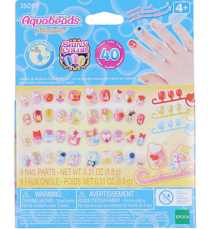 Aquabeads Perlenset - Nagelstudio - Hearts & Ribbons Nail Refill