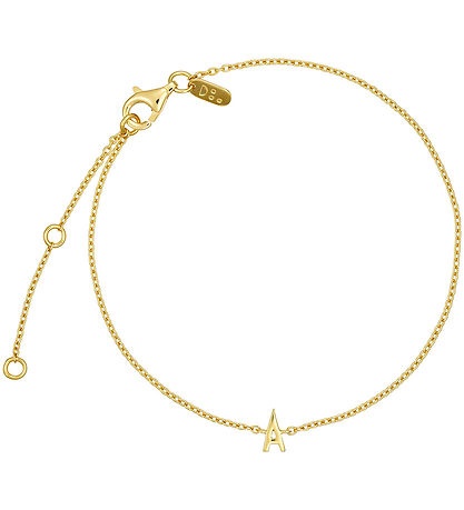 Design Letters Armband - A - 18K gullhúðað