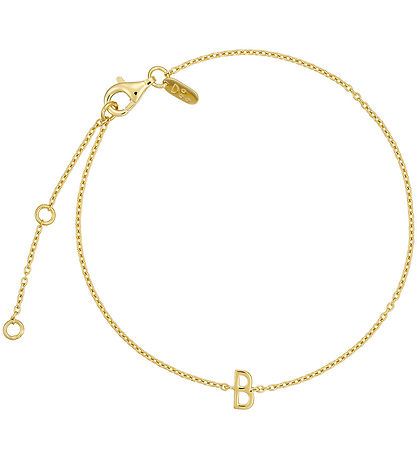 Design Letters Armband - B - 18K gullhúðað