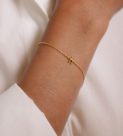 Design Letters Armband - H - 18K gullhúðað