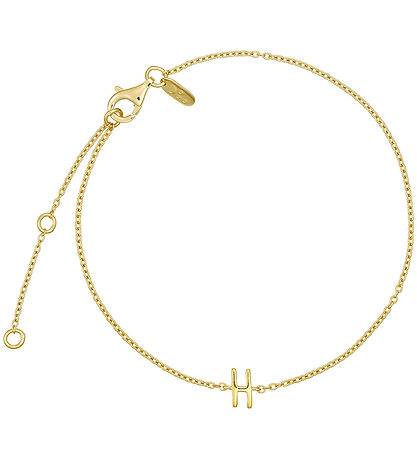 Design Letters Armband - H - 18K gullhúðað