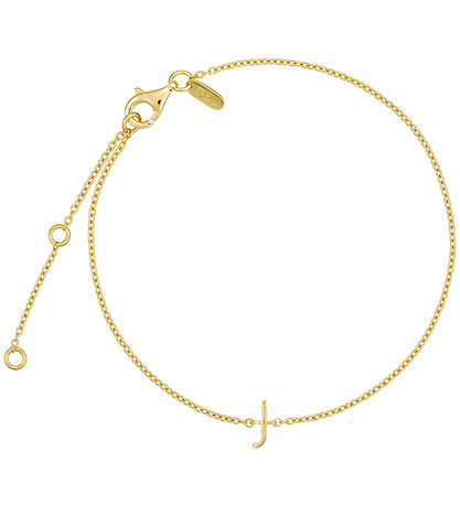 Design Letters Armband - J - 18K gullhúðað