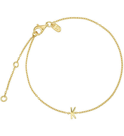 Design Letters Armband - K - 18K gullhúðað