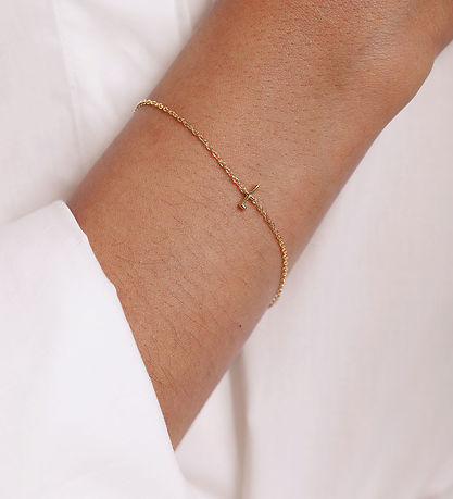 Design Letters Armband - L - 18K gullhúðað