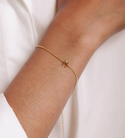 Design Letters Armband - M - 18K gullhúðað