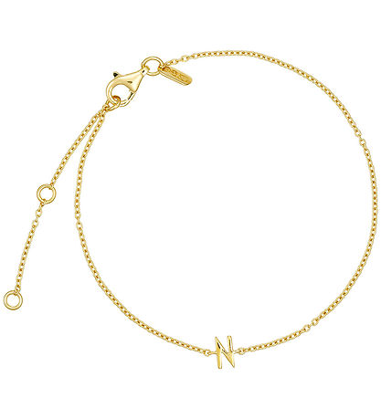 Design Letters Armband - N - 18K gullhúðað
